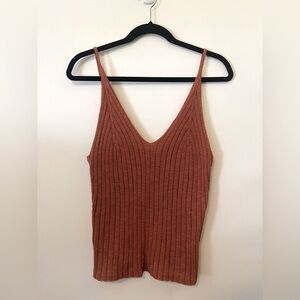 ROXY Rust Orange Ribbed Sleeveless Camisole Top